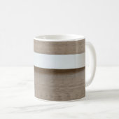 Mug Plaque métallique courbe avec surface en bois derr (Devant droit)