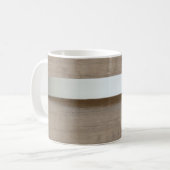 Mug Plaque métallique courbe avec surface en bois derr (Devant gauche)