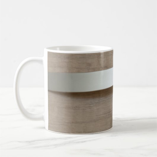 Mug Plaque métallique courbe avec surface en bois derr (Gauche)