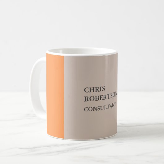 Mug Plaque moderne minimaliste Votre nom (Devant gauche)