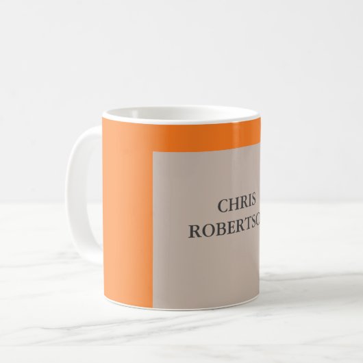 Mug Plaque moderne minimaliste Votre nom (Devant gauche)