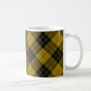 Mug Plaque noire jaune tartan MacLeod