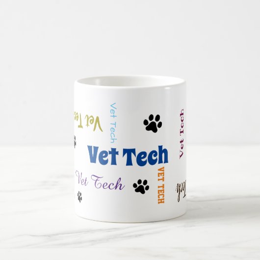 Mug plaque papier vet tech (Centre)