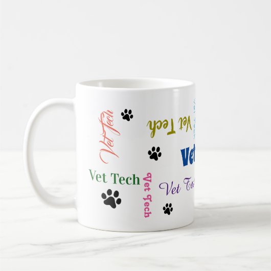 Mug plaque papier vet tech (Gauche)