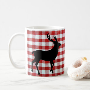 Mug Plaque rouge avec cerf noir