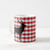 Mug Plaque rouge avec cerf noir (Devant gauche)