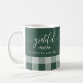 Mug Plaqué Vert et Blanc Grateful Thankful Blessed (Gauche)