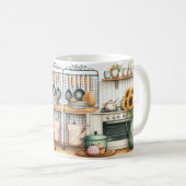 Mug Plaques de cuisine rétro et tournesols (Devant droit)