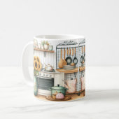 Mug Plaques de cuisine rétro et tournesols (Devant gauche)