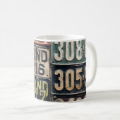 Mug Plaques de licence vintages (Devant droit)