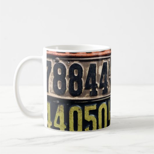 Mug Plaques de licence vintages (Gauche)