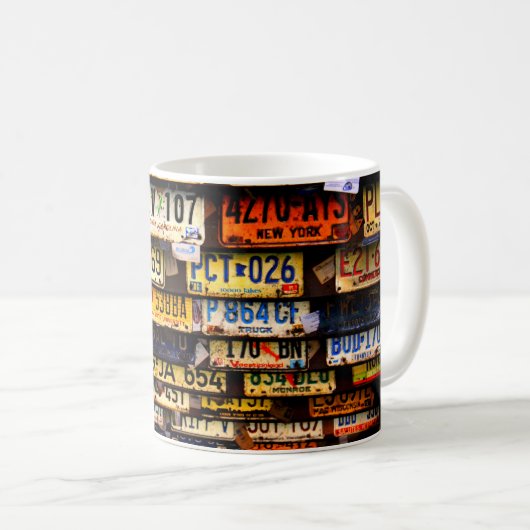 Mug Plaques de licence vintages (Devant droit)