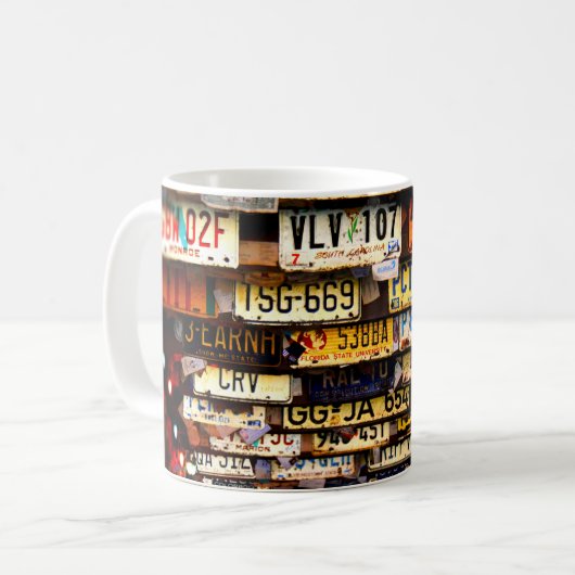 Mug Plaques de licence vintages (Devant gauche)