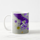 Mug Plaques de peinture moderne violet jaune Abstrait (Gauche)