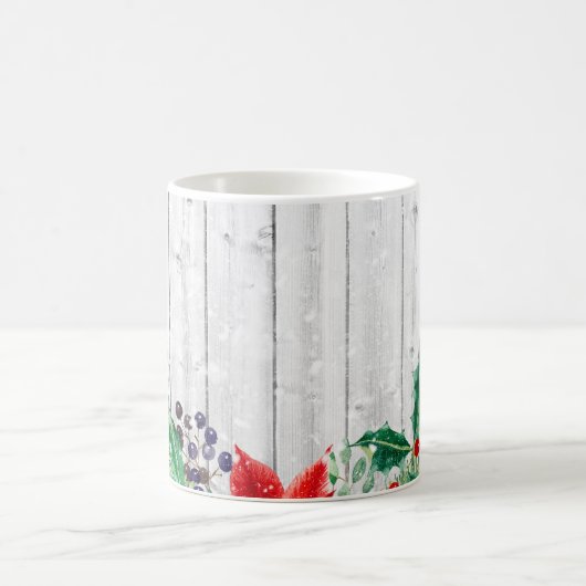 Mug Plaques en bois de fleurs de Noël (Centre)