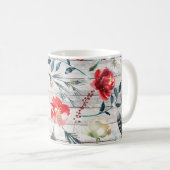 Mug Plaques en bois de Noël Floral (Devant droit)