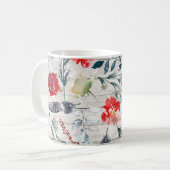 Mug Plaques en bois de Noël Floral (Devant gauche)