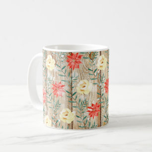 Mug Plaques en bois de Noël Floral