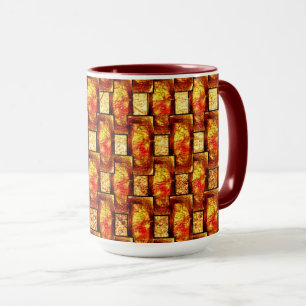 Mug Plaques rectangulaires marron-orange sculptées et
