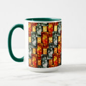 Mug Plaques rectangulaires rouges sculptées et tachées (Gauche)