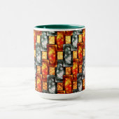 Mug Plaques rectangulaires rouges sculptées et tachées (Centre)