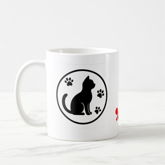 Mug Plaques silencieuses - Silhouette de chat minimale (Gauche)
