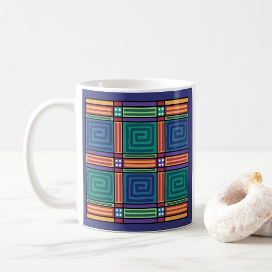 Mug Plaques vibrantes géométric (Avec donut)