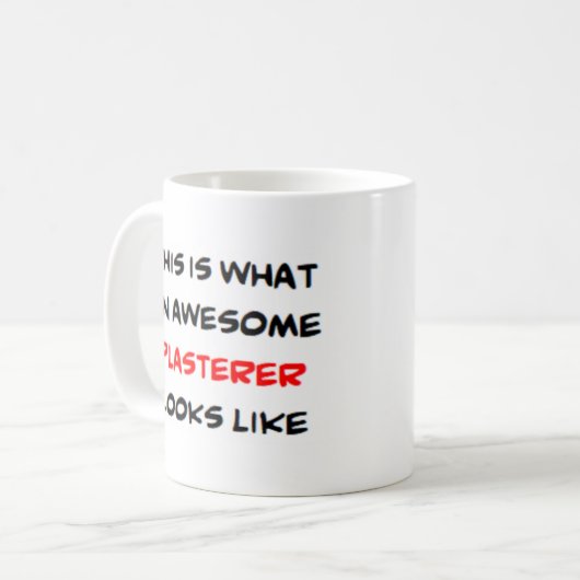 Mug plasterer, génial (Devant gauche)