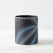 Mug Plastique bleu gris 3D Fractal Art moderne Abstrai (Centre)