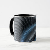 Mug Plastique bleu gris 3D Fractal Art moderne Abstrai (Devant gauche)
