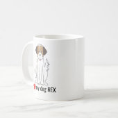 Mug Plat Amusant Je Coeur Mon Chien Personnalisé Whims (Devant gauche)