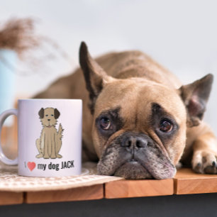 Mug Plat Amusant Je Coeur Mon Chien Personnalisé Whims