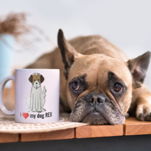 Mug Plat Amusant Je Coeur Mon Chien Personnalisé Whims