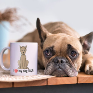 Mug Plat Amusant Je Coeur Mon Chien Personnalisé Whims
