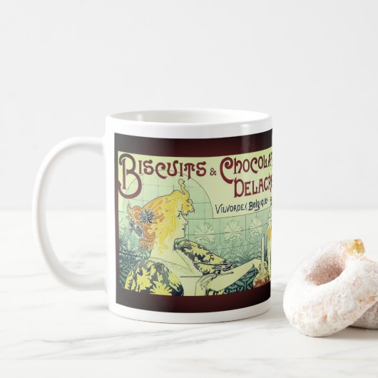 Mug Plat de chocolat Vintage Ad Biscuits (Avec donut)