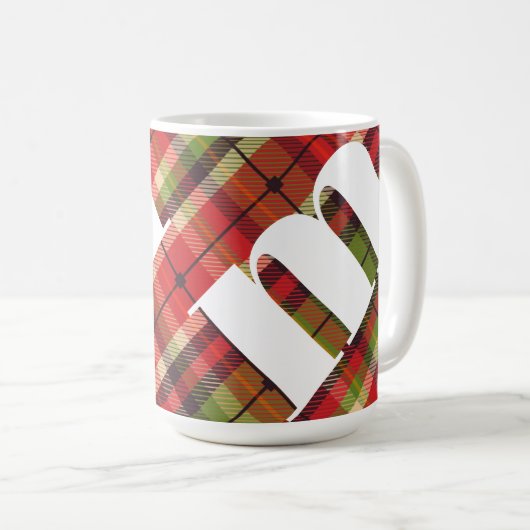 Mug Plat de Noël Monogramme (Devant droit)