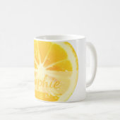 MUG PLAT FUN BRILLANT LÉMON FRUITS JAUNE DIMENSION PER (Devant droit)