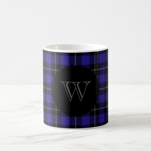 Mug Plat noir bleu monogramme (Centre)