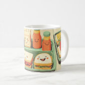 Mug plate de déjeuner scolaire illustrée dans un style (Devant droit)