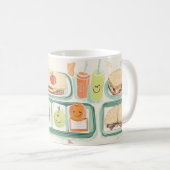 Mug plate de déjeuner scolaire illustrée dans un style (Devant droit)
