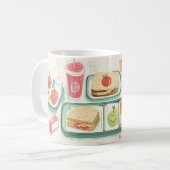 Mug plate de déjeuner scolaire illustrée dans un style (Devant gauche)