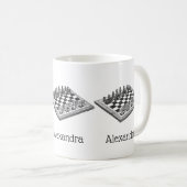 Mug Plateau de Jeu d'Échecs et Pièces d'Échecs Art Vin (Devant droit)
