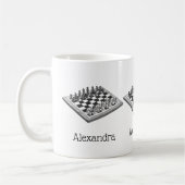 Mug Plateau de Jeu d'Échecs et Pièces d'Échecs Art Vin (Gauche)