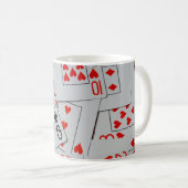 Mug Plateau De Motif De Cartes De Jeu Éparpillées, (Devant droit)
