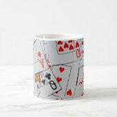 Mug Plateau De Motif De Cartes De Jeu Éparpillées, (Centre)