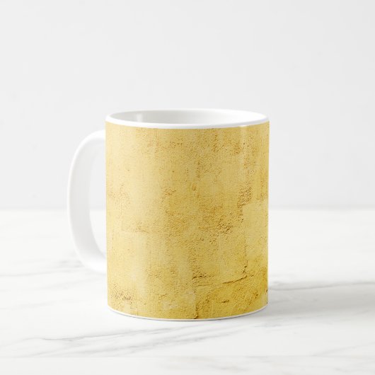 Mug plâtre abstrait jaune clair sur le mur (Devant gauche)