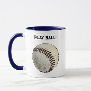 Mug Play Ball Baseball Sketch - Batting Up Sports
