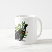 Mug Playful Black Cat with Flowers – Cute Botanical (Devant droit)
