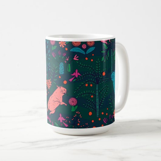 Mug Playful Capybara in the Forest – Tropical Seamless (Devant droit)
