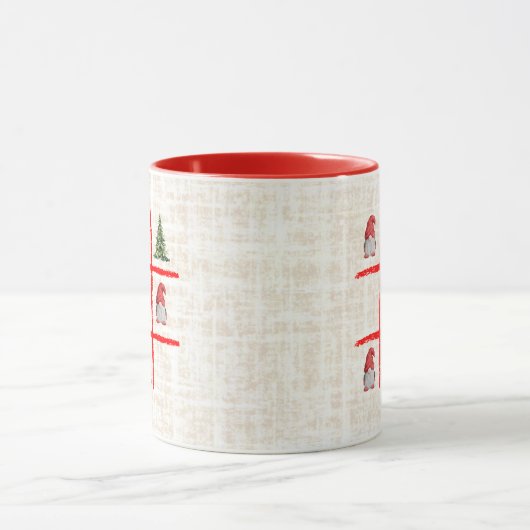 Mug Playful Christmas Trees and Gnome Tic Tac Toe Card (Centre)